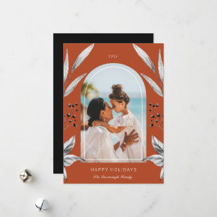 Festive Foliage Arch Photo Frame Holiday Card