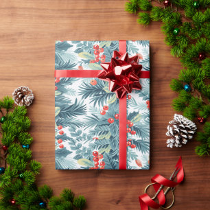 Festive foliage Christmas wrapping paper
