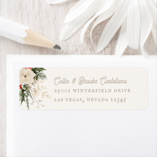 Festive Foliage Holiday Return Address Label (Insitu)