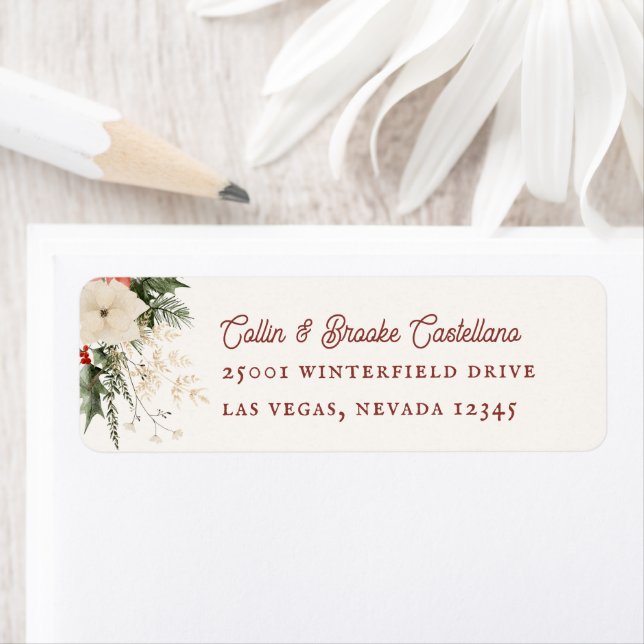 Festive Foliage Holiday Return Address Label (Insitu)
