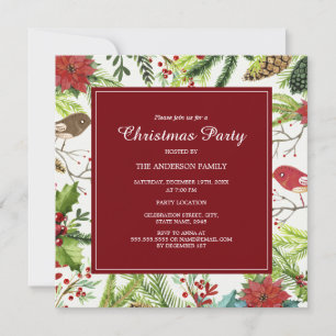 Festive Forest Christmas Party Invitation