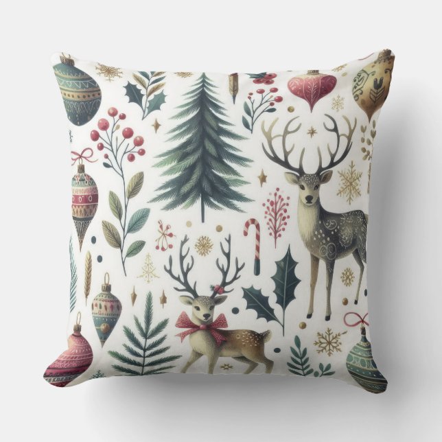 Festive Forest Friends Cushion (Front)