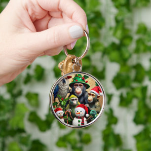 "Festive Forest Friends" Key Ring