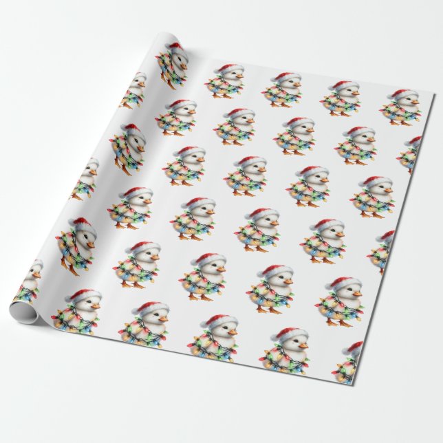 Festive Forest Friends Wrapping Paper (Unrolled)