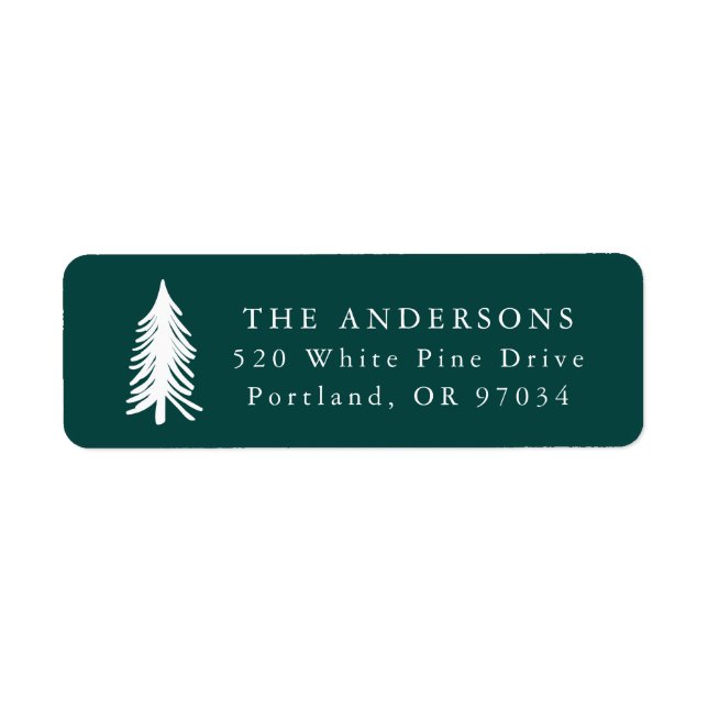 Festive Forest | Green Holiday Address Labels (Front)
