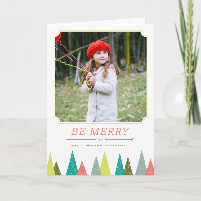 Festive Forest Holiday Photo Greeting Cards (Front)