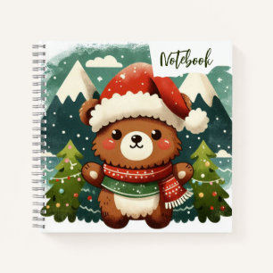 Festive Forest – Santa Bear Among Christmas Pines Notebook