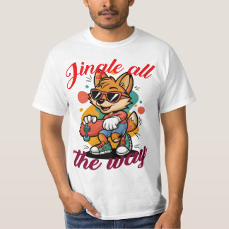 Festive Fox Skateboarding "Jingle All the Way" Ill T-Shirt