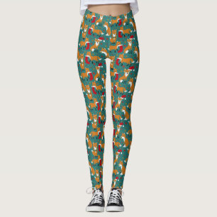 Festive Foxes Cute Patterned Christmas Leggings
