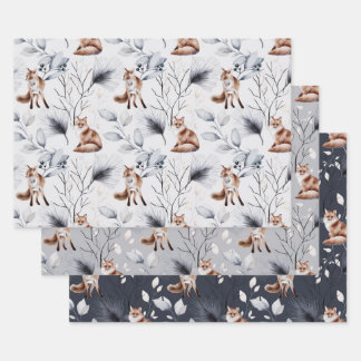 Festive Foxes Wrapping Paper Sheet