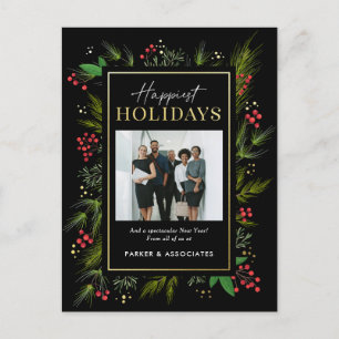 Festive Frame Business Holiday Photo Card Postcard