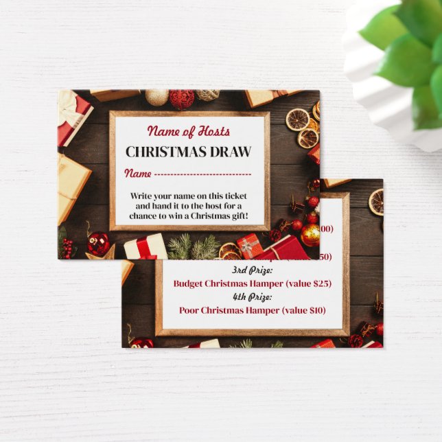 Festive Frame, Christmas Party Raffle Tickets (Desk)