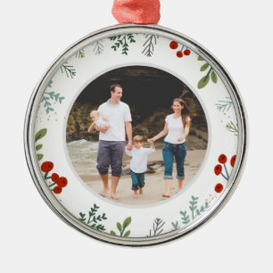 Festive Frame Holiday Keepsake Metal Ornament