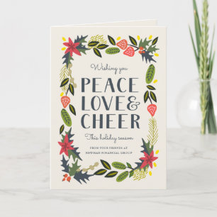 Festive Frame Holiday Modern Corporate Holiday Card