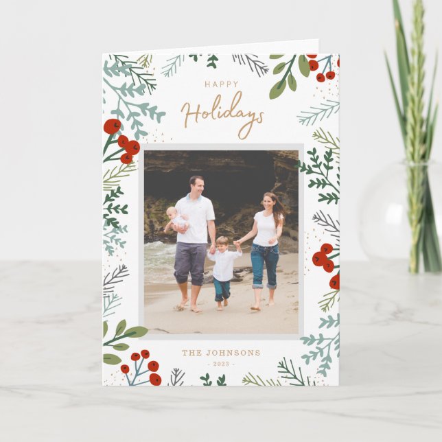 Festive Frame Holiday Photo Card (Front)