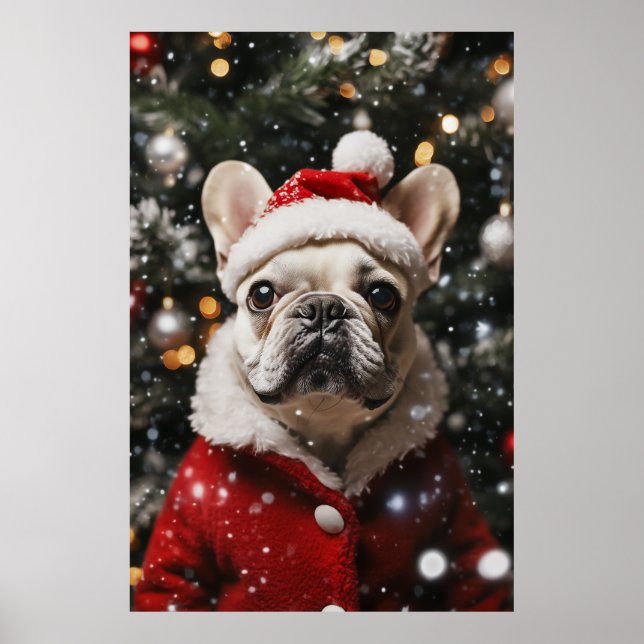 Festive Frenchie: A Holiday Portrait Poster (Front)