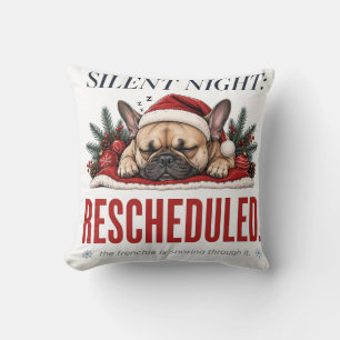Festive Frenchie Sleepy Christmas Home Decor Cushion