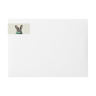 Festive Frenchie Wraparound Return Address Label