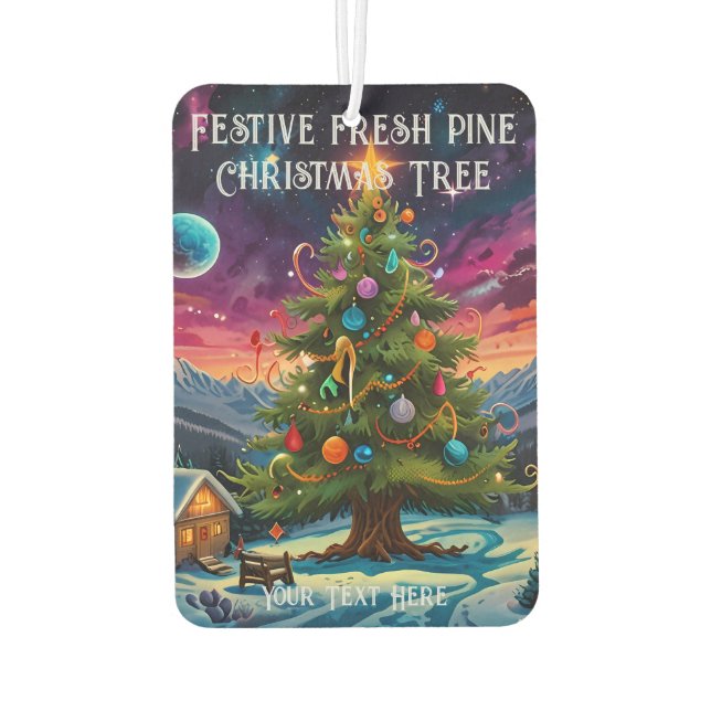 Festive fresh pine scented Christmas Tree Car Air Freshener (Back)