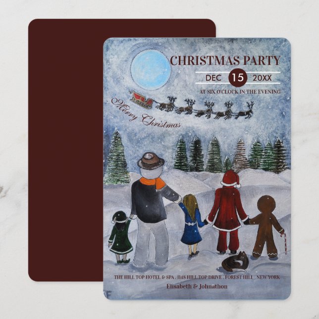 Festive Friends Christmas Party Invitation (Front/Back)