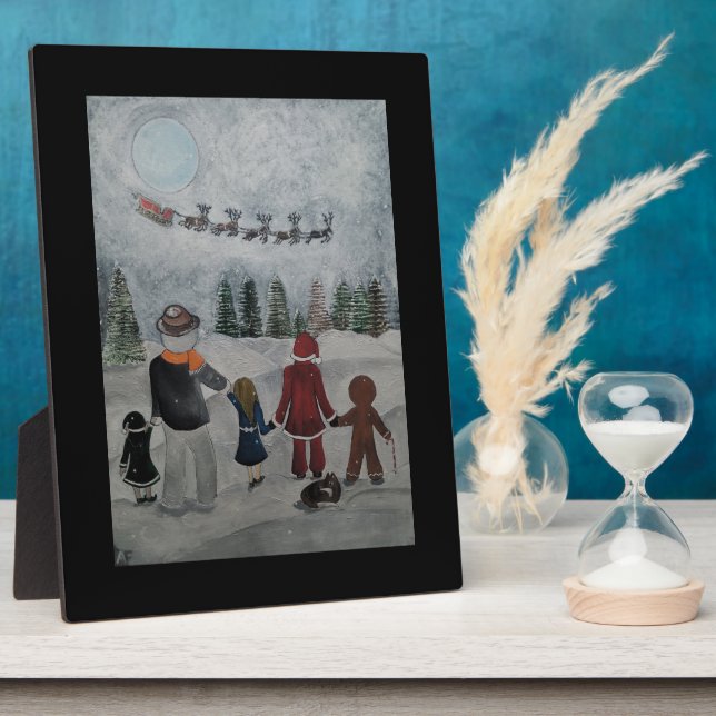 Festive Friends Painting by Alfred Fox Plaque (Side)