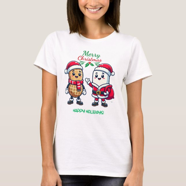 Festive Friends: Peanut and Marshmallow T-Shirt (Front)