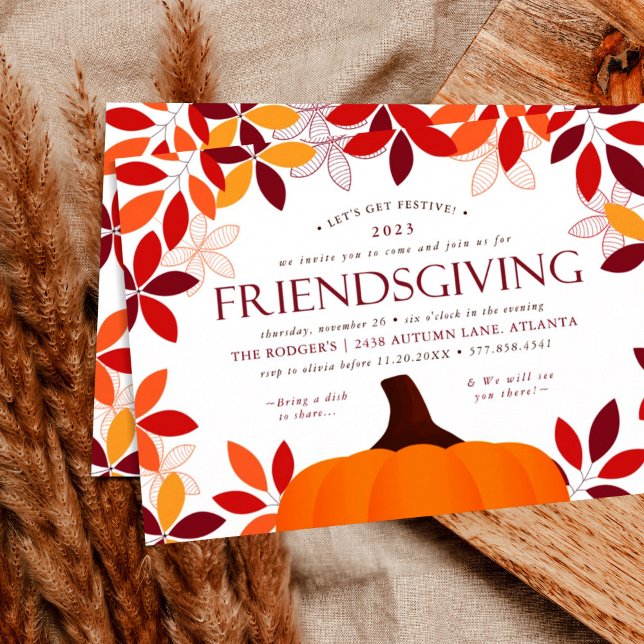 Festive Friendsgiving Thanksgiving Dinner  Invitation (Creator Uploaded)