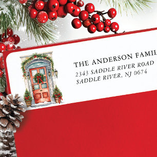 Festive Front Door Return Address Label