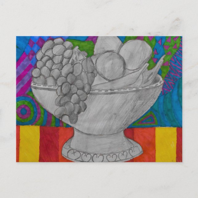 Festive Fruit Bowl Postcard (Front)