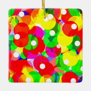 Festive fun bubble art ceramic ornament