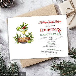 Festive fun Christmas cocktails party invitation