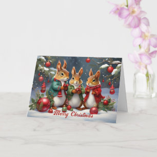 Festive Fun with Cute Christmas Squirrels Card