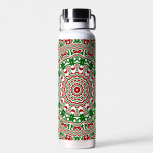 Festive Funky Trippy Groovy Christmas Kaleidoscope Water Bottle