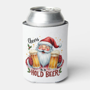 Festive funny Christmas Santa hold beer  Can Cooler