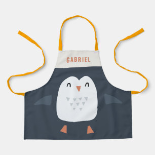 festive funny cute penguin personalised children's apron