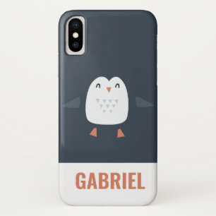 festive funny cute penguin personalised childrens iPhone x case