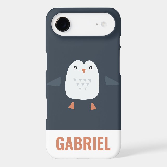 festive funny cute penguin personalised childrens Case-Mate iPhone case (Back)