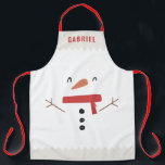 festive funny cute snowman personalised children's apron<br><div class="desc">festive funny cute snowman personalised children's design</div>