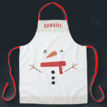 festive funny cute snowman personalised children's apron<br><div class="desc">festive funny cute snowman personalised children's design</div>