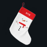 festive funny cute snowman personalised children's small christmas stocking<br><div class="desc">festive funny cute snowman personalised children's design</div>