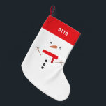festive funny cute snowman personalised children's small christmas stocking<br><div class="desc">festive funny cute snowman personalised children's design</div>