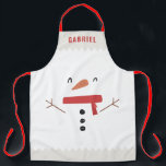 festive funny cute snowman personalized children's apron<br><div class="desc">festive funny cute snowman personalized children's design</div>