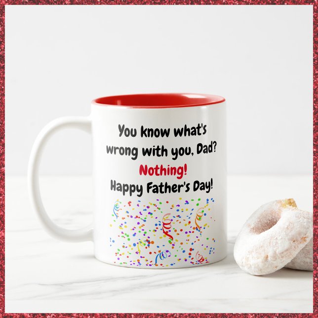 Festive Funny Happy Father's Day Two-Tone Coffee Mug (Creator Uploaded)