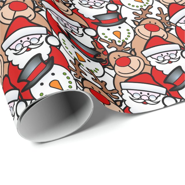 Festive Funny Santa Claus Christmas Holiday Wrapping Paper (Roll Corner)