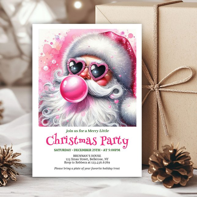 Festive Funny Santa Heart Glasses Christmas Invite (Festive Funny Santa Heart Glasses Christmas Invitation

)