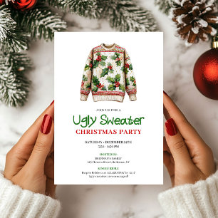 Festive Funny Ugly Sweater Christmas Invite