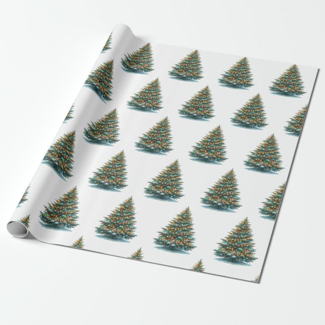 Festive Furry Friends Wrapping Paper (Unrolled)