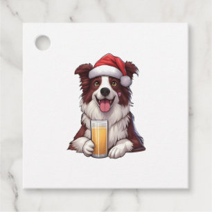Festive Furry Grin Border Collie's Christmas Delig Favour Tags