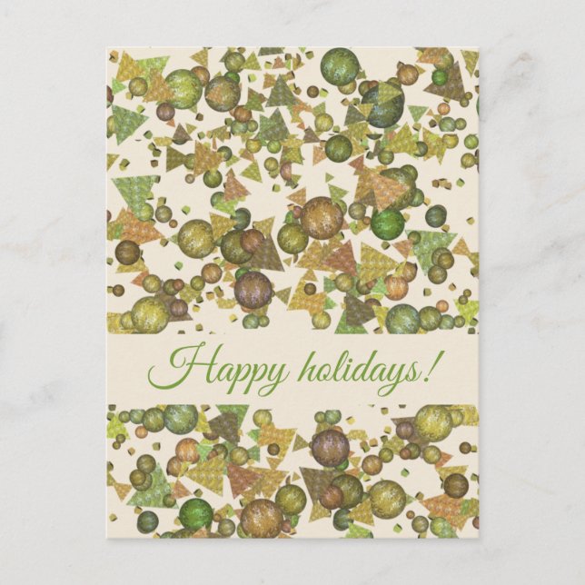 Festive Geometric Confetti Holiday Card (Front)