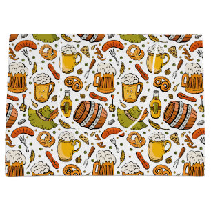 Festive German Oktoberfest Beer and Sausages  Large Gift Bag
